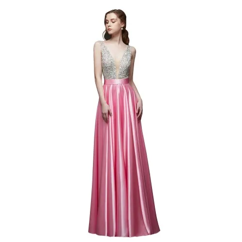 Erosebridal вечернее платье Длинные вечерние платья элегантные вечерние платья вечернее платье для женщин розовый/красный/черный/синий/зеленый/желтый - Цвет: Розовый