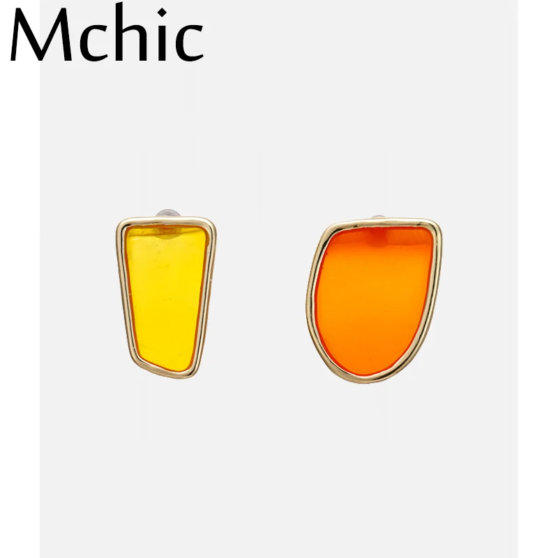 

Mchic Elegant Chic Enamel Stud Earrings Charm Copper Korean Asymmetric Earrings for Women Office Jewelry Bijoux En Argent 925