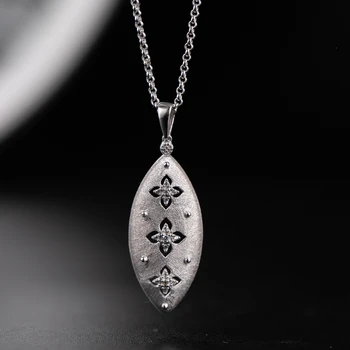 

925 Sterling Silver zircon Necklace Sliver 925 Jewelry For Women European Court Style vintage style