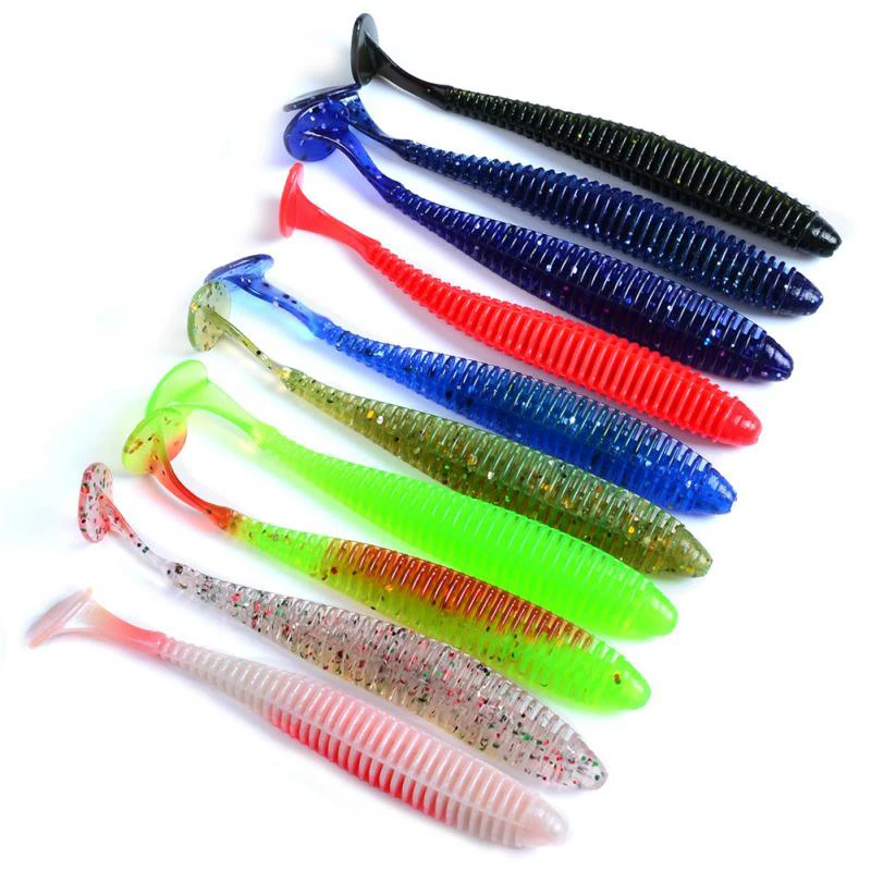 10PCS 8.5cm Floating Soft Bug T Luya Silicone Fishing Lures Soft Bait Set  Durable fish Lure With Hooks Mixed Color - AliExpress