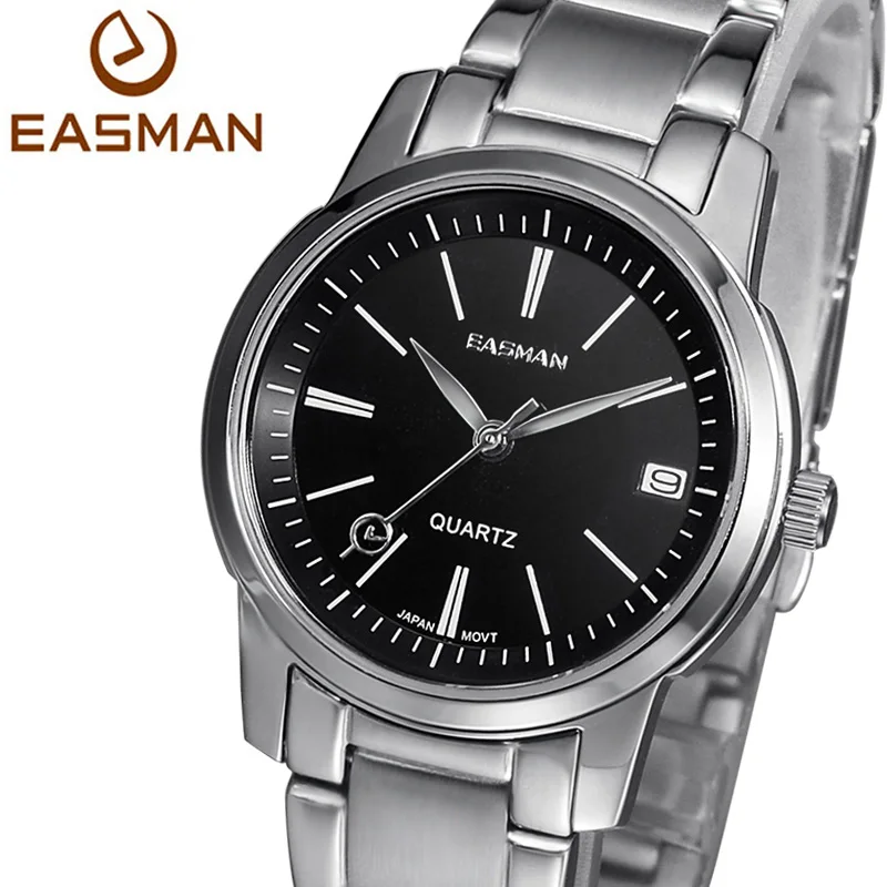 EASMAN Brand Wristwatch Women Watch Fashion Calendar Ladies Watch New Stainless Black Woman Quartz Watch For