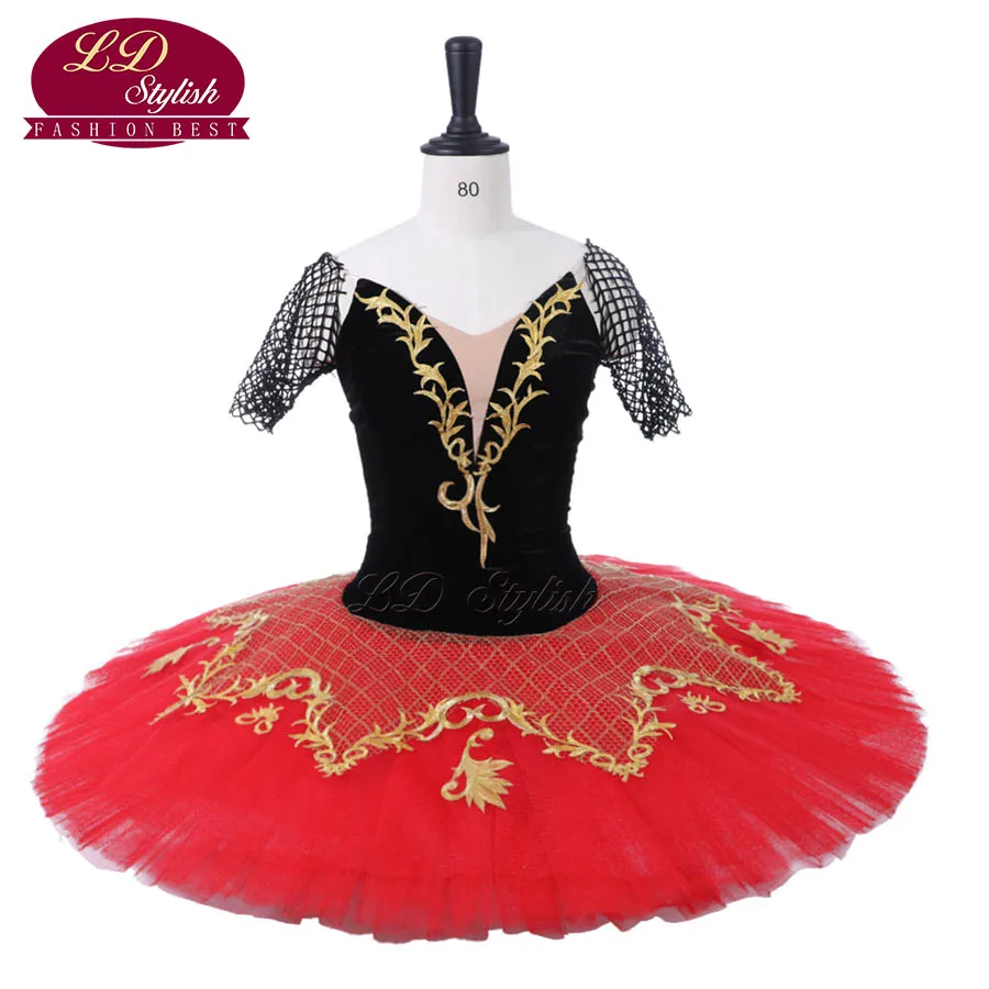 

New Arrival Black Red Professional Ballet Tutu Stage Wear The Remonda Performance Competition Ballet Apperal Women Ballet Skirt