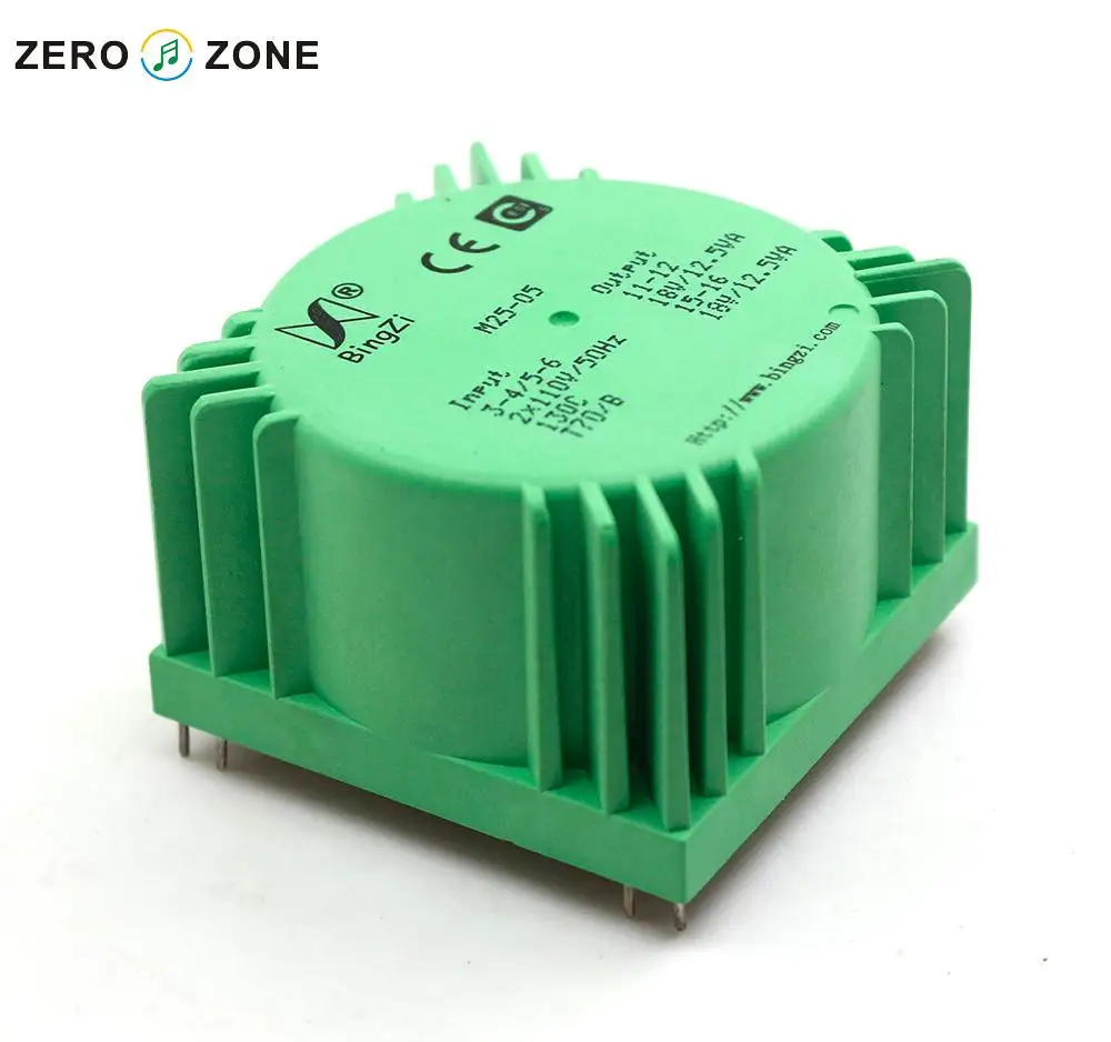 GZLOZONE 25W 녹색 큐브 봉인 된 변압기 더블 18V 더블 110V 변압기