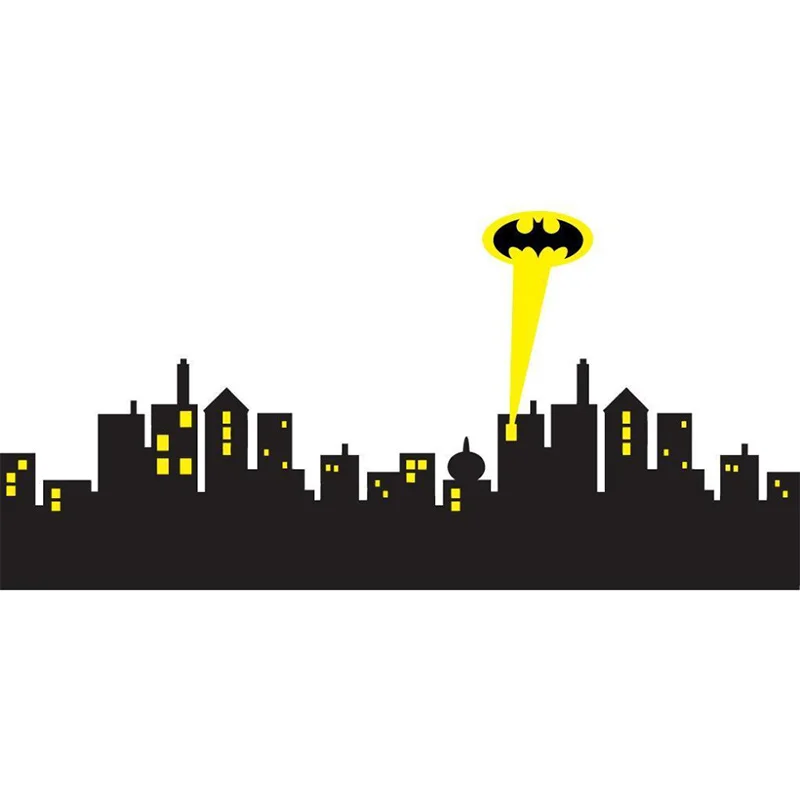 Kaufen * 5 größen * GOTHAM CITY SKYLINE Batman Aufkleber Abnehmbare WAND AUFKLEBER Home Decor Kunst