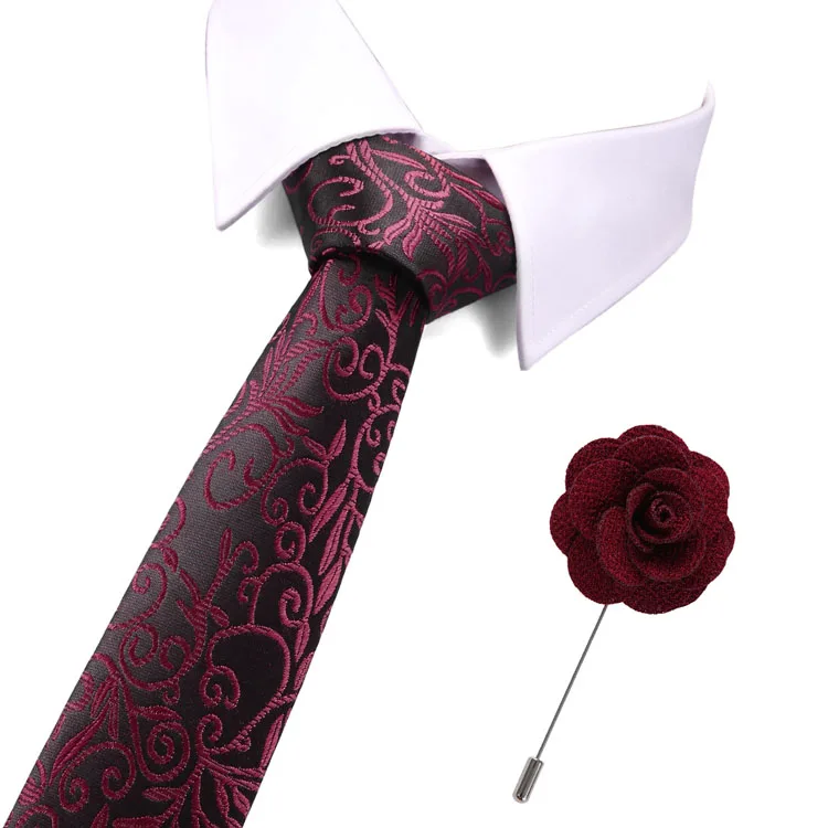 100% шелк с жаккардовым цветочным узором цветочный cravatta Галстуки Для мужчин; классический галстук человек деловой, для жениха аксессуары для