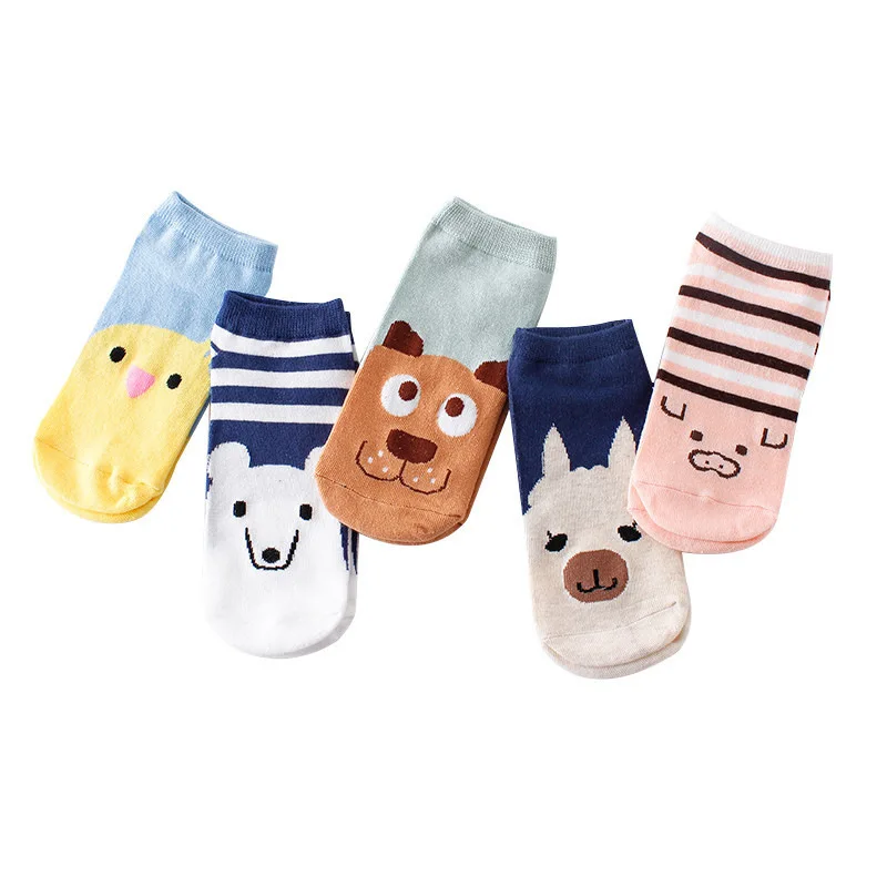 5 пар Мультяшные короткие носки для женщин Harajuku с милым рисунком, короткие носки, хипстерские забавные женские хлопковые носки с рисунком собаки, курицы