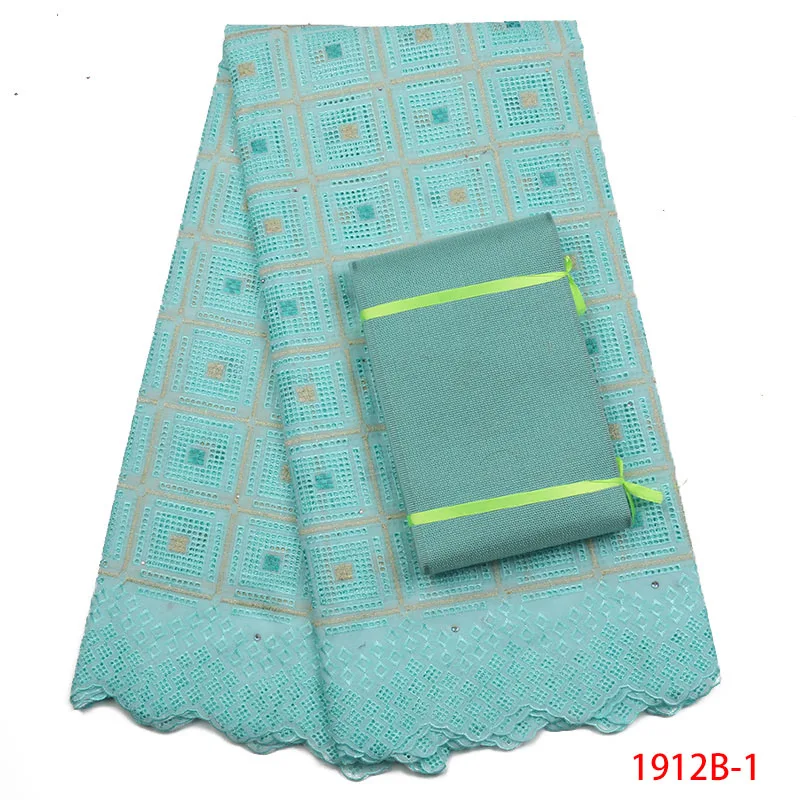 

Light Blue Polish Cotton Lace For Women Dress African Voile Lace Swiss Fabric High quality Cotton Fabric Hot Sale APW1912B-1