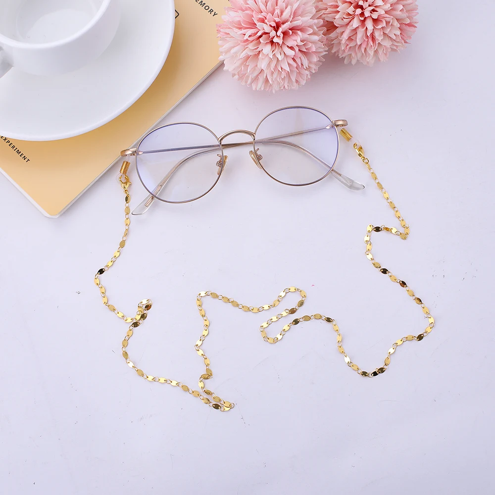 LIKGREAT 78 см металлические блестки очки цепь Золотые очки ремешки для чтения аксессуары шнур держатель солнцезащитные очки ремень