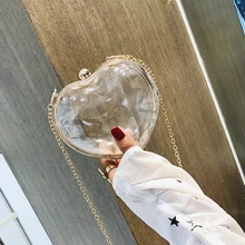 ПВХ прозрачные женские Наплечные сумки с сердцем, дорожная пляжная сумка