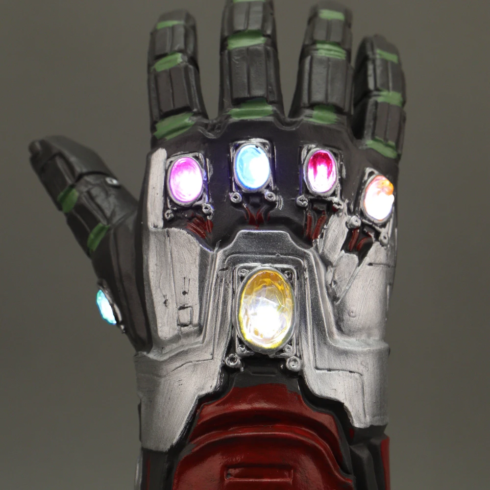 Avengers 4 Endgame Iron Man Infinity Gauntlet Led Light Cosplay Arm Thanos Latex Gloves Arms Marvel Superhero Weapon Party Props