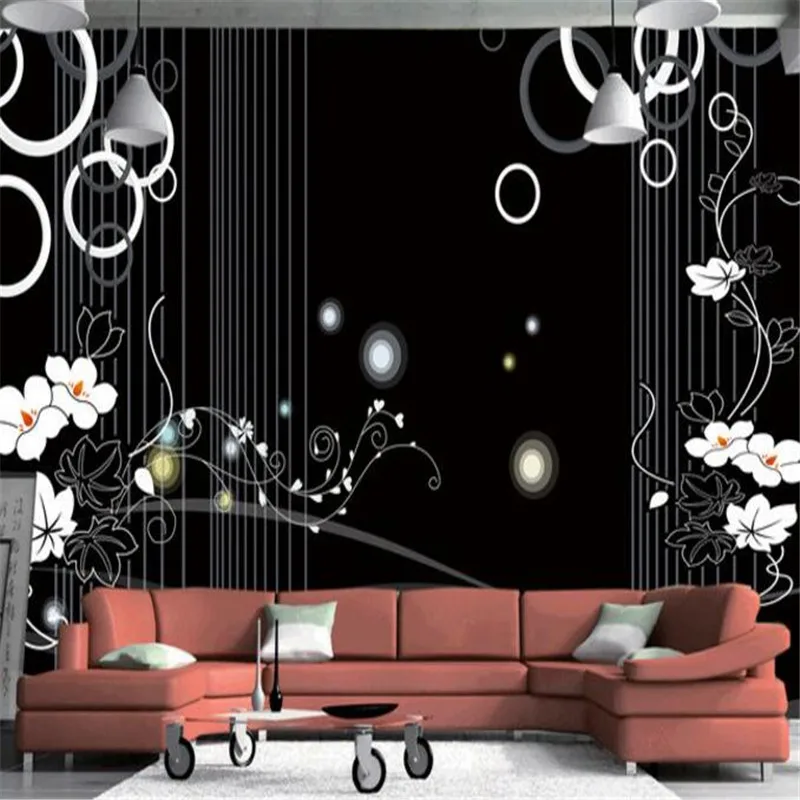 

Wallpapers Youman custom 3d photo wallpaper black and white space abstract 3d background wall painting, bedroom TV background