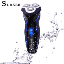 Электробритва бритвы моющиеся для мужчин Электрический станок для бритья триммер носа Smart светодио дный дисплей 3D водонепрони