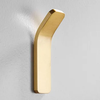 

1 piece Brass Wall Hook Living Room Cap Cloth Holder Towel Hanger Luxury Solid Metal Hook Free Shipping