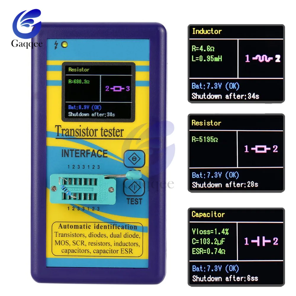 

Multi-purpose Transistor Tester Diode Thyristor Capacitance Resistor Inductance MOSFET ESR LCR Meter TFT Color Display 128*160