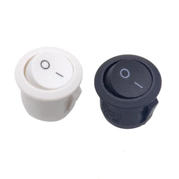 

5/10 Pcs Black And White Boat Rocker Switch 2-Legged KCD1 Two-Gear Circular Ship Type Switch