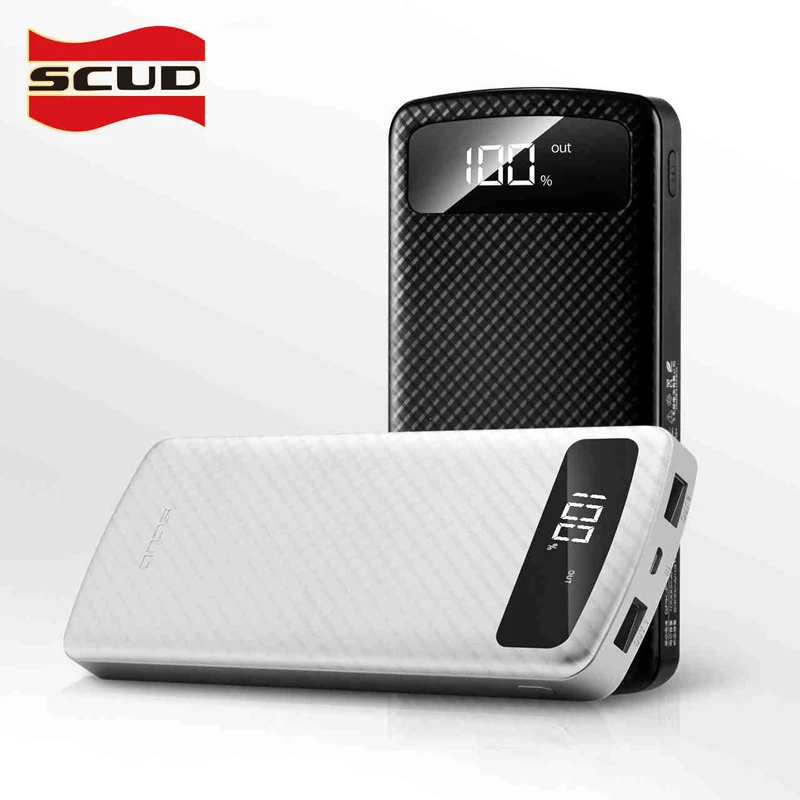 Scud power bank 20000 mAh+ 2 M Кабель micro-USB с светодиодный цифровым портативное зарядное устройство с дисплеем для Xiaomi huawei LG samsung phone Android