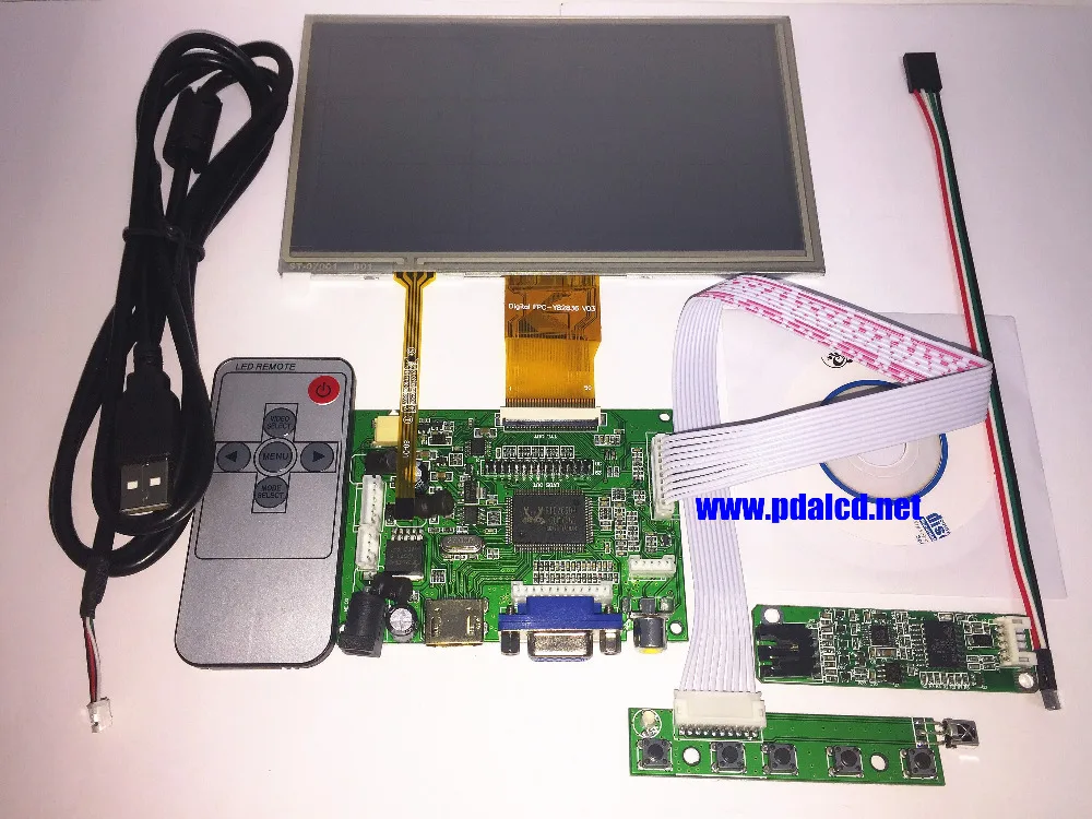 Prix pour 7 "pouces LCD Panneau Numérique LCD Écran + écran Tactile et Lecteur Conseil (HDMI + VGA + 2AV) pour Raspberry PI Pcduino Cubieboard (1024*600) Prix pour 7 "pouces LCD Panneau Numérique LCD Écran + écran Tactile et Lecteur Conseil (HDMI + VGA + 2AV) pour Raspberry PI Pcduino Cubieboard (1024*600)