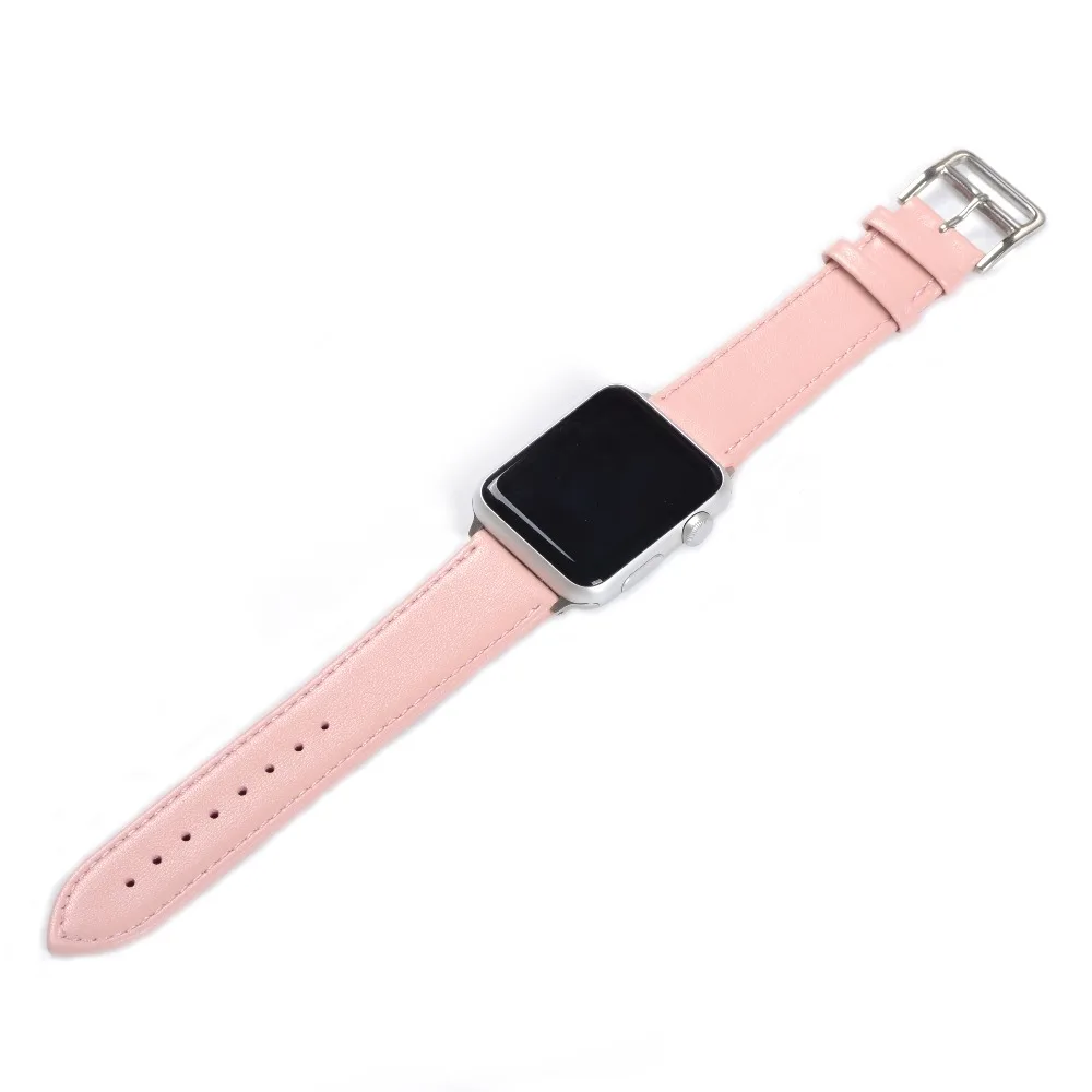 Ремешок из натуральной кожи для Apple Watch I 38 мм и 42 мм|pink watch band|band for apple watchwatch band |