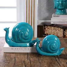 Фарфоровые улитки Любители фигурка глазурованной керамики улиток пара модель его-и-ее украшения Книги по искусству и Craft Орнамент настоящее