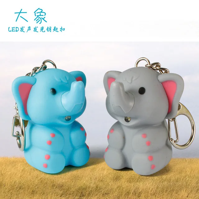 lovely elephant sound light keychain pendant ornament Light emitting sound font b LED b font font