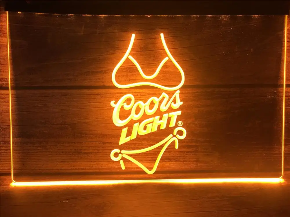 A119 светлое пиво Coors Бикини Бар Паб светодиодный ные неоновые световые