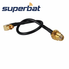Superbat RF коаксиальный Соединительный кабель в сборе MC-карты вилка правый угол SMA для женщин Перемычка-хвостик кабель RG174 для варианта Беспроводной