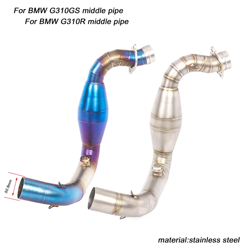 

50.8MM interface Stainless Steel Motorcycle Middle Connecting Pipe Silp on for BMW G310GS G310R all