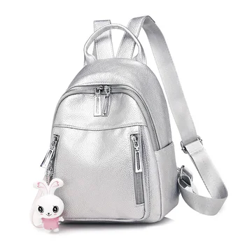 

New Backpack for A Teenager Girl PU Leather Preppy Style Geometric Mini Anti-theft College Student Backpack Bag Pink School Bags