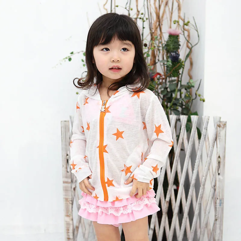 

2016 Summer Children Rash Guards Cute Kids Star Print Bikini Swimwear Cover Up Girl Boy Beach Swim Cover-Ups