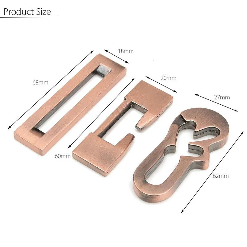 JIMITU винтажная металлическая головоломка IQ Mind, головоломка для взрослых, детей, детские игровые игрушки, обучающая игрушка, Подарочный Металлический Набор пазлов