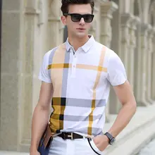 High quality polo shirt men brand clothing short sleeve business casual plaid designer homme camisa breathable plus size XXXL