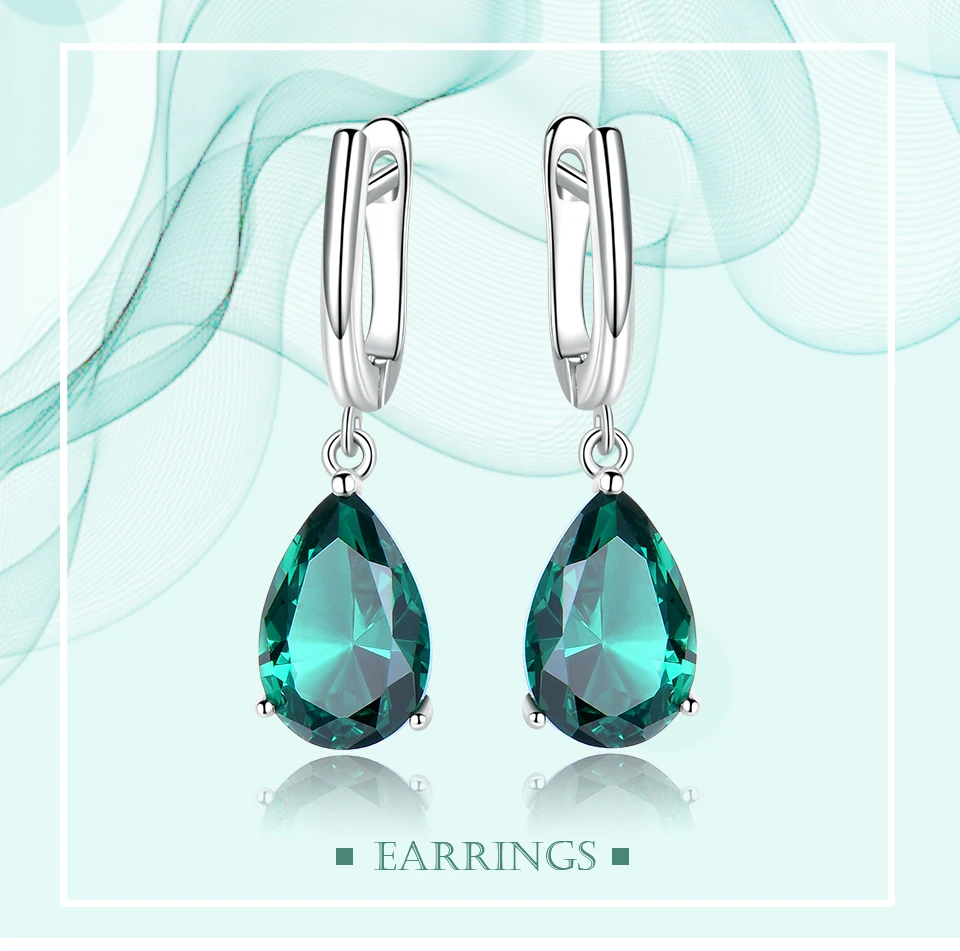 UMCHO &nbsp;&nbsp;Emerald 925 sterling silver earring for women EUJ094E-1-pc (1)