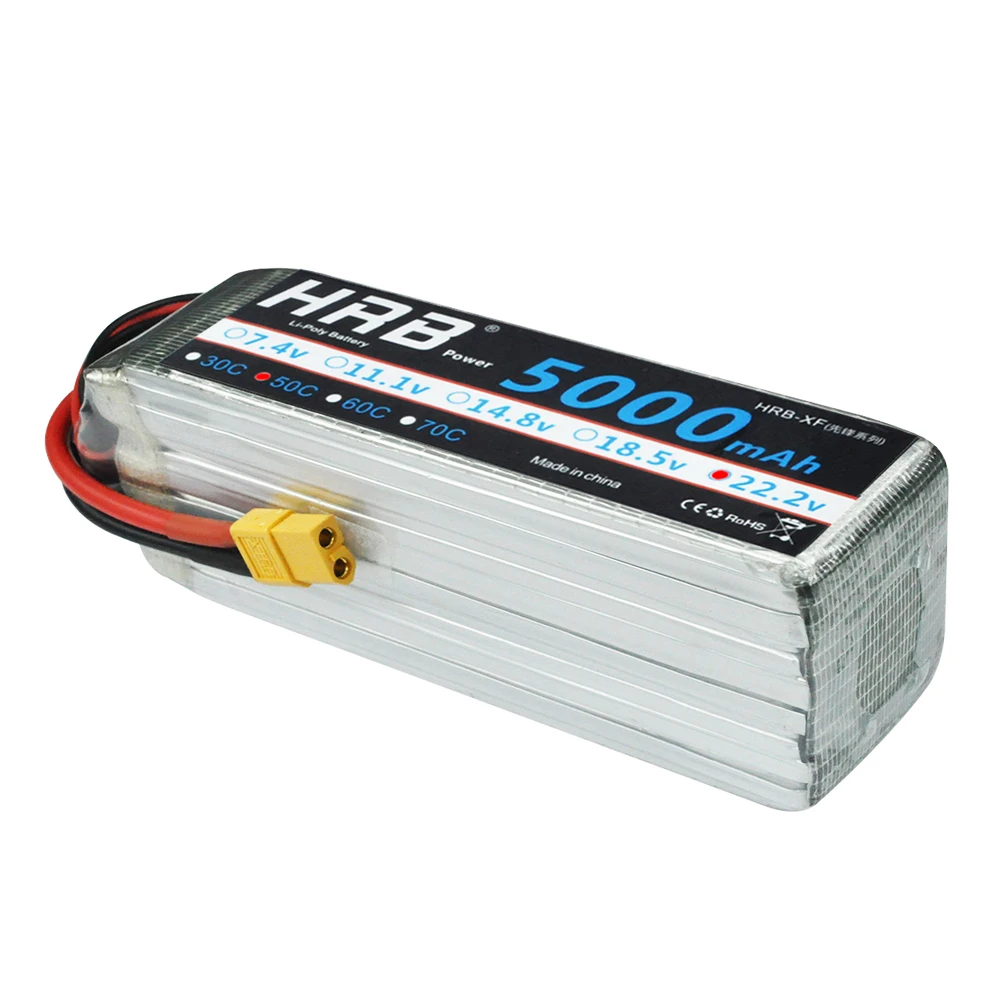 HRB 6S 22,2 V 5000mAh 50C Lipo батарея XT90 EC5 XT60 T Deans разъемы RC автомобили лодки Квадрокоптер самолет Мультикоптер грузовик запчасти