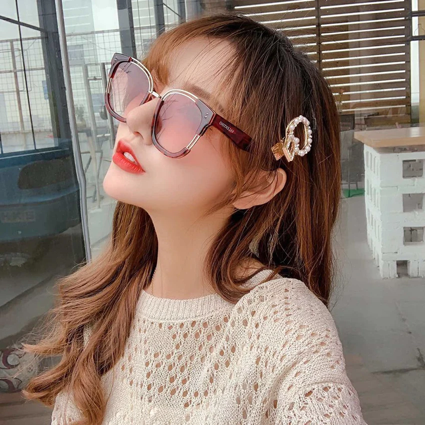 Luxury leopard print glasses Semi-Rimless Sunglasses Women Brand Designer Sun Glasses For Women Fashion Sunglass Vintage oculos