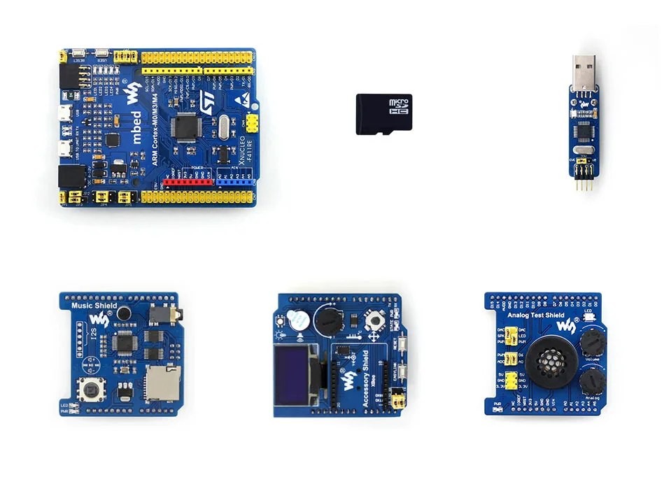 Пакет для XNUCLEO-F411RE B STM32 Nucleo в комплекте с OLED RTC AD/DA аудио кодеком. Встроенный