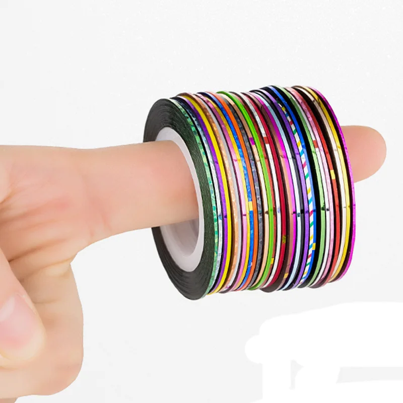 

Mixed 30 colors Beauty Roll Ribbon Decorations Striping Decals Foil Tips DIY Nail Art Design Nail Stickers Tool