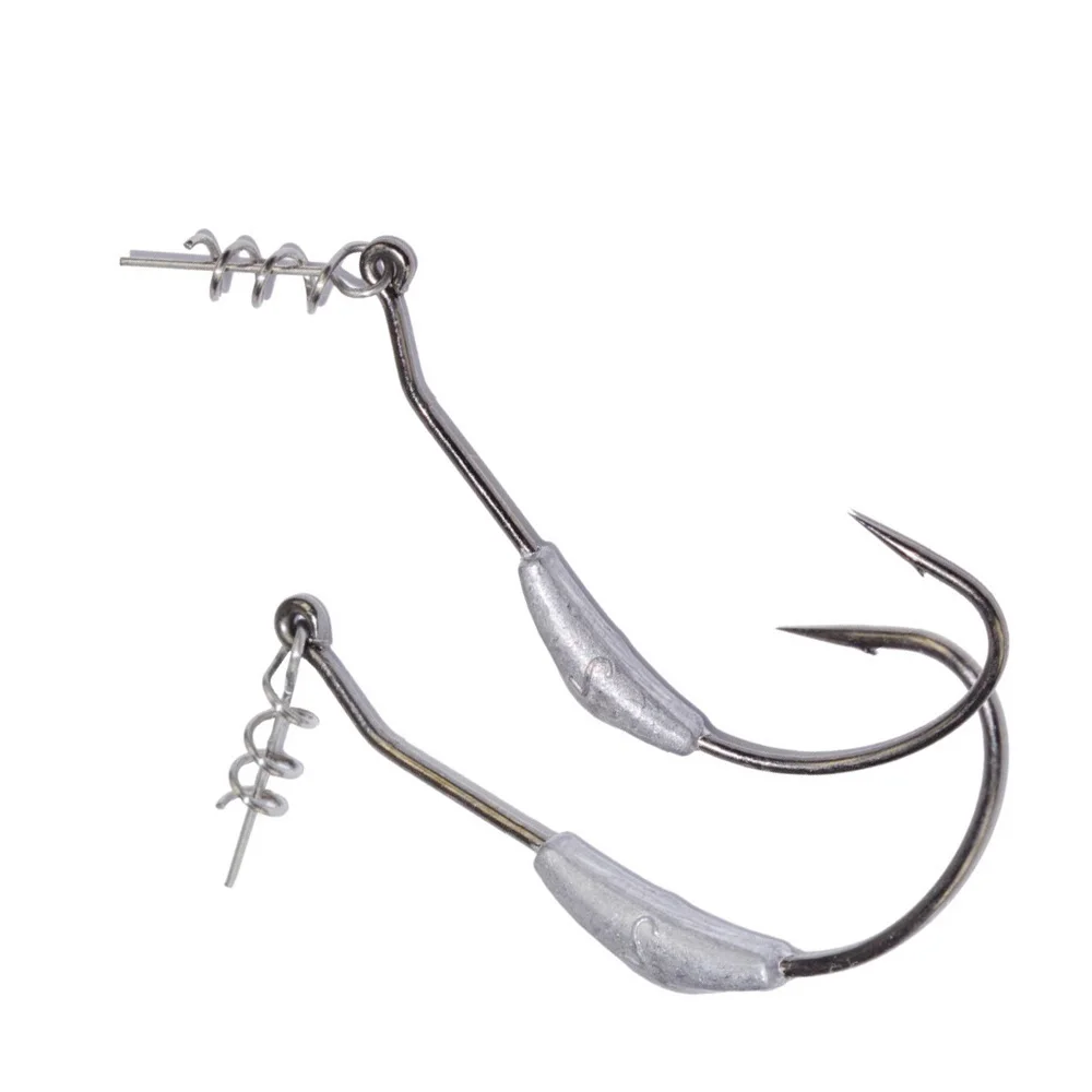5pcs/lot Fishing Hooks Lead Head Crank Hook Fish Hook Add Springs Add Lead Weight for Soft Worm Bait Hooks Fishing Tackle