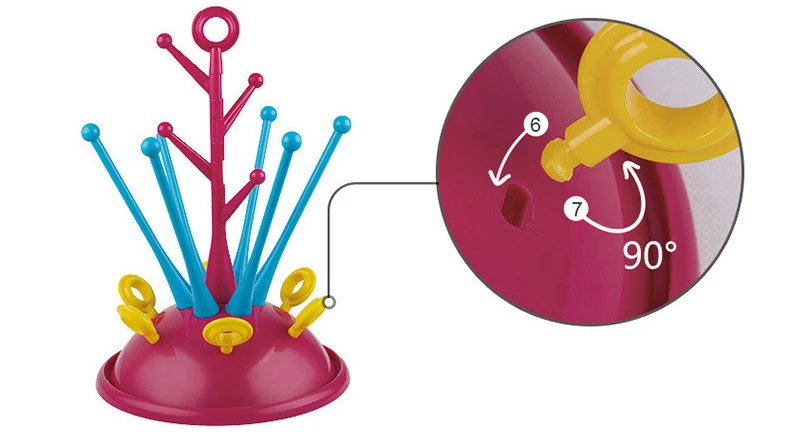 Сушилка для детских бутылочек, соска-сушилка для сосок, милые держатели чашек в форме дерева, полка для кормления младенцев, съемная легкая чистка T0508