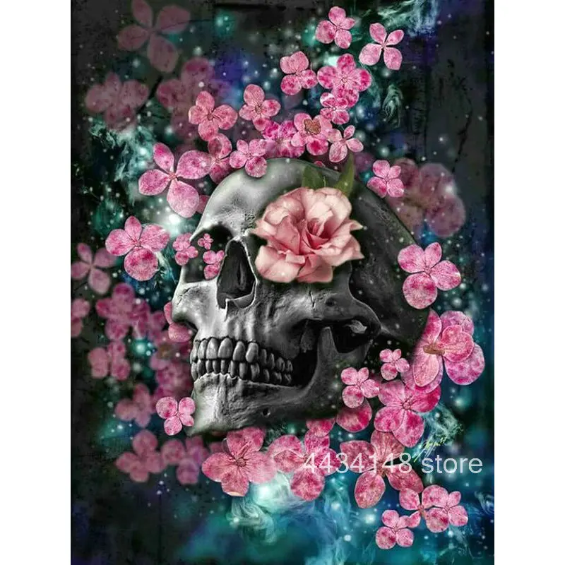 

Full round / square drill Diy diamond painting skull flower new arrival diamond cross stitch handmade crafts sticker set WAF24