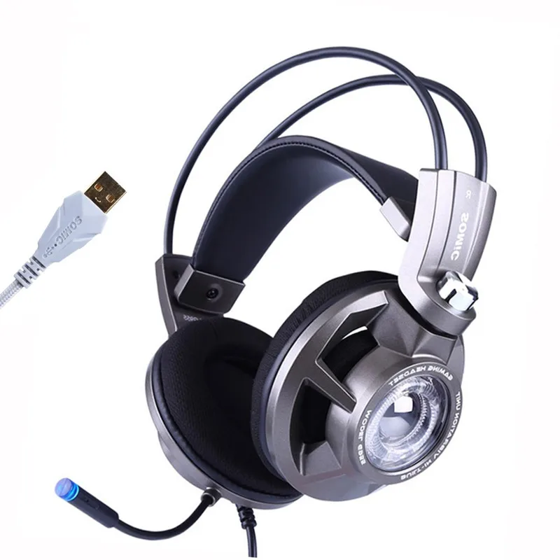 

Somic G955 USB 7.1 Virtual Gaming Headset Noise Cancelling Headphone with Microphone Vibration LED for Computer PC PS4 Gamer