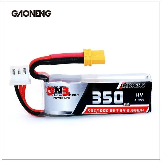 Gaoneng GNB 350 мАч 2 S 7,6 V 50C/100C Lipo Батарея с XT30 разъем для небольшой гоночный Дрон с видом от первого лица