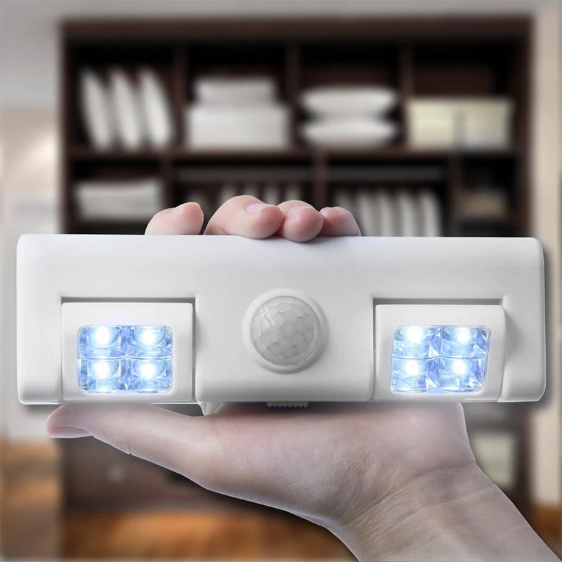 

8LED Wireless Motion Sensor Light Night Light Battery Operated Step Light for Cabinet Drawer Staircase Workshop Basement Garage