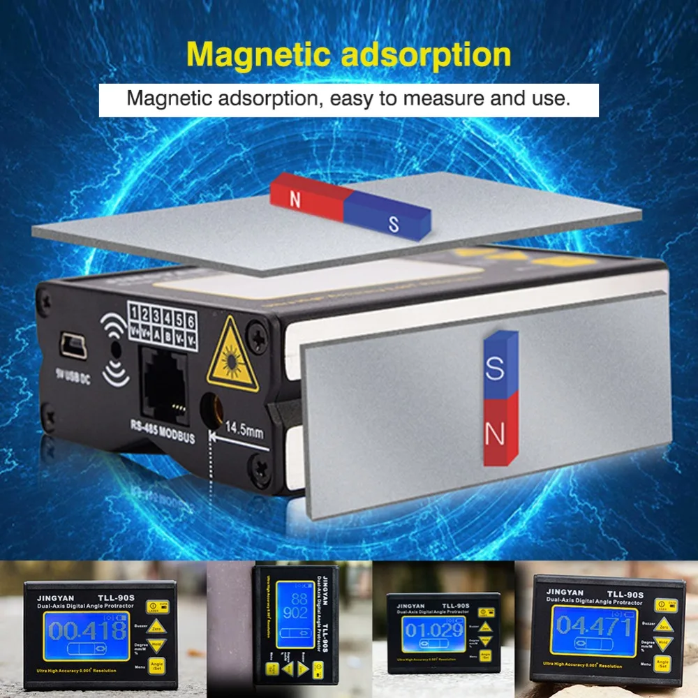 High precision High resolution Angel Meter large Screen LCD Laser Marking Charging Function Magnet Adsorption Function For PLC (6)