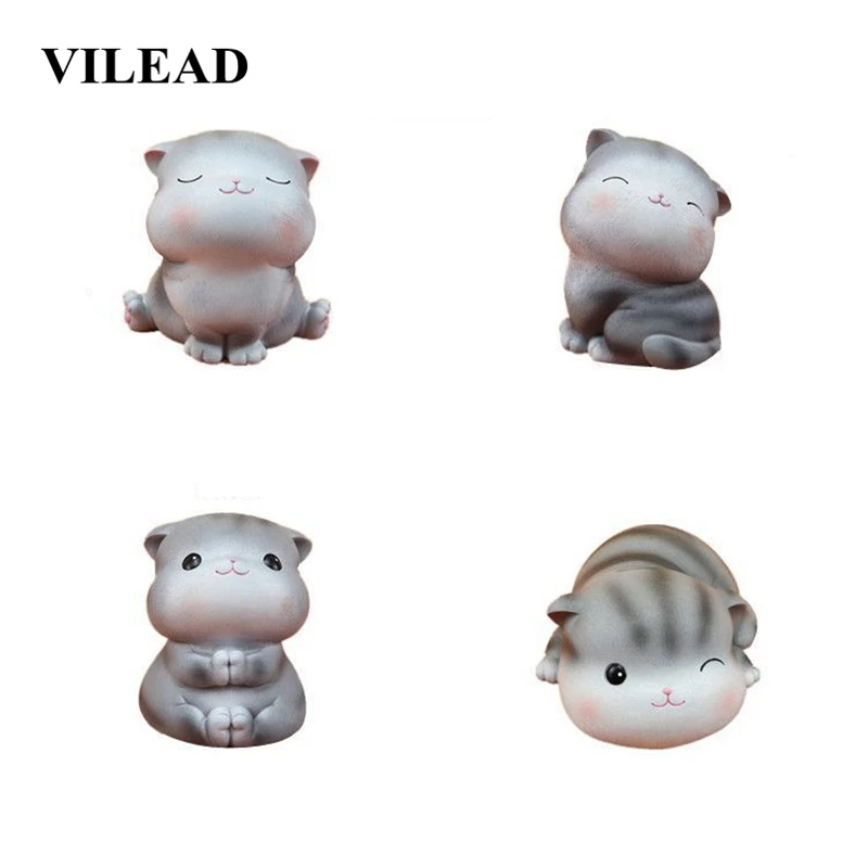 

VILEAD More Size Silicone Cat Piggy Bank Figurines Cute Pet Fancy Creative Girl Student And Children's Gifts Home Decorations