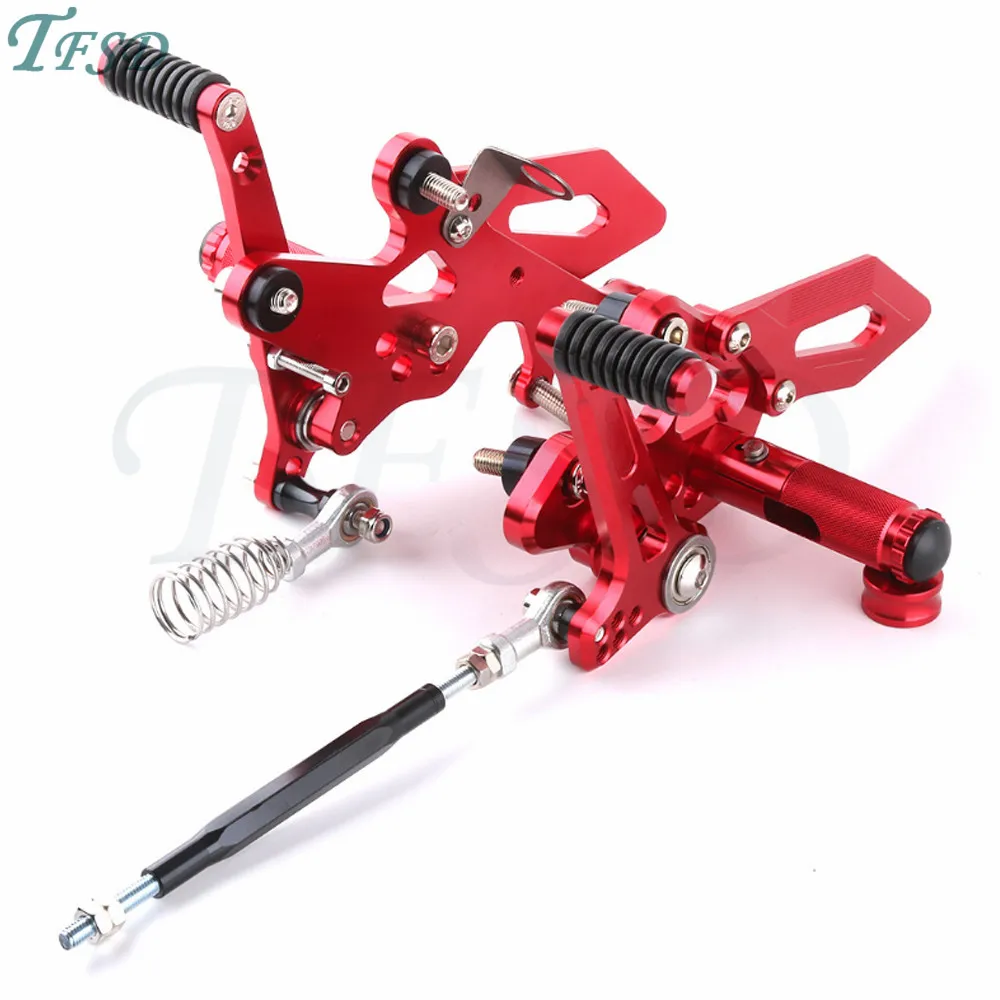 

Right Left Footrest Motorcycle CNC Aluminum Adjustable Rear Sets Foot For Kawasaki Ninja 300 250 Z300