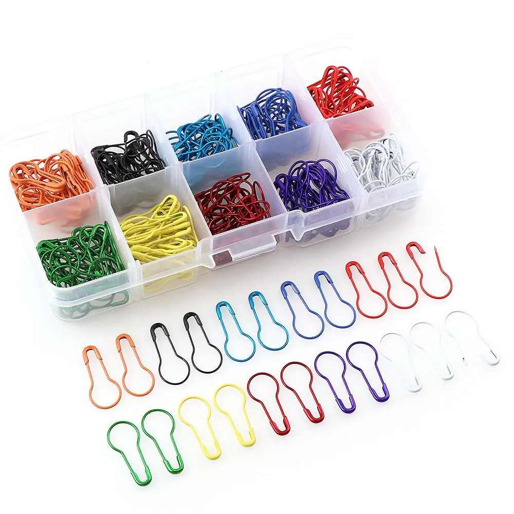 

100pcs Metal Pins Calabash Colors Gourd Shape Safety Pins Metal Clips Safety Metal Clips Fastener Craft DIY Clothing Kits