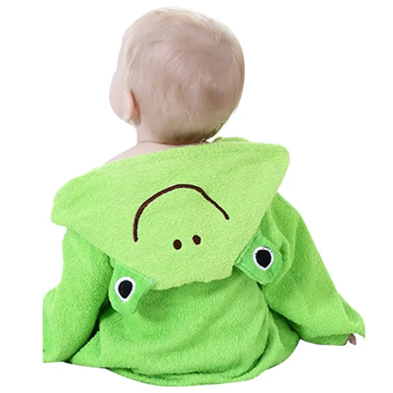 Весенне-осенняя одежда для малышей с рисунком животных халаты для девочек и мальчиков халат для сна с героями мультфильмов - Цвет: Green Frog
