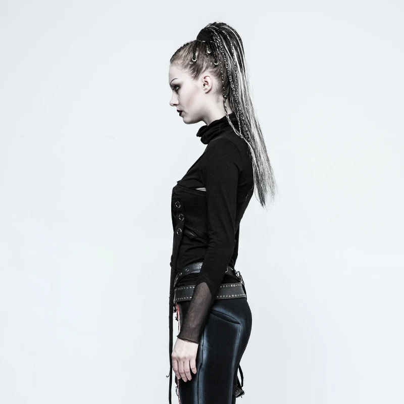 Female Gothic Tailor Network Multi Split T-shirt
