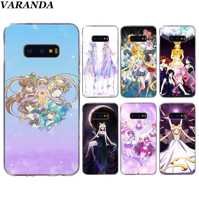 

Sailor Moon Pattern Phone cases for Samsung Galaxy S10 Plus S10e S8 S9 Plus S6 S7 edge A50 Note 8 9 TPU Soft Silicone case
