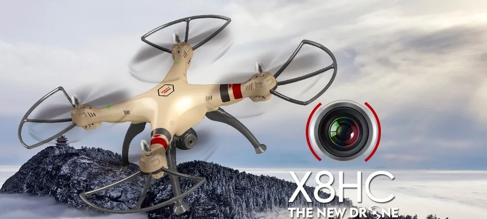 Фирменная Новинка SYMA x8hc 2.4 ГГц 6 оси гироскопа RC Quadcopter Дрон с camra HD 2.0mp Камера Широкий формат Радиоуправляемый квадрокоптер вертолет VS X8C